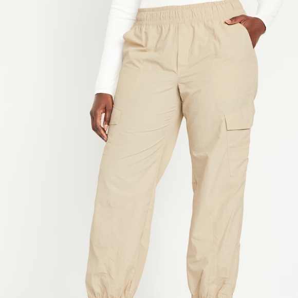 NWT OLD NAVY High-Waisted Ankle-Zip Cargo Joggers   Color: A Stone's Throw  MED - Picture 5 of 9